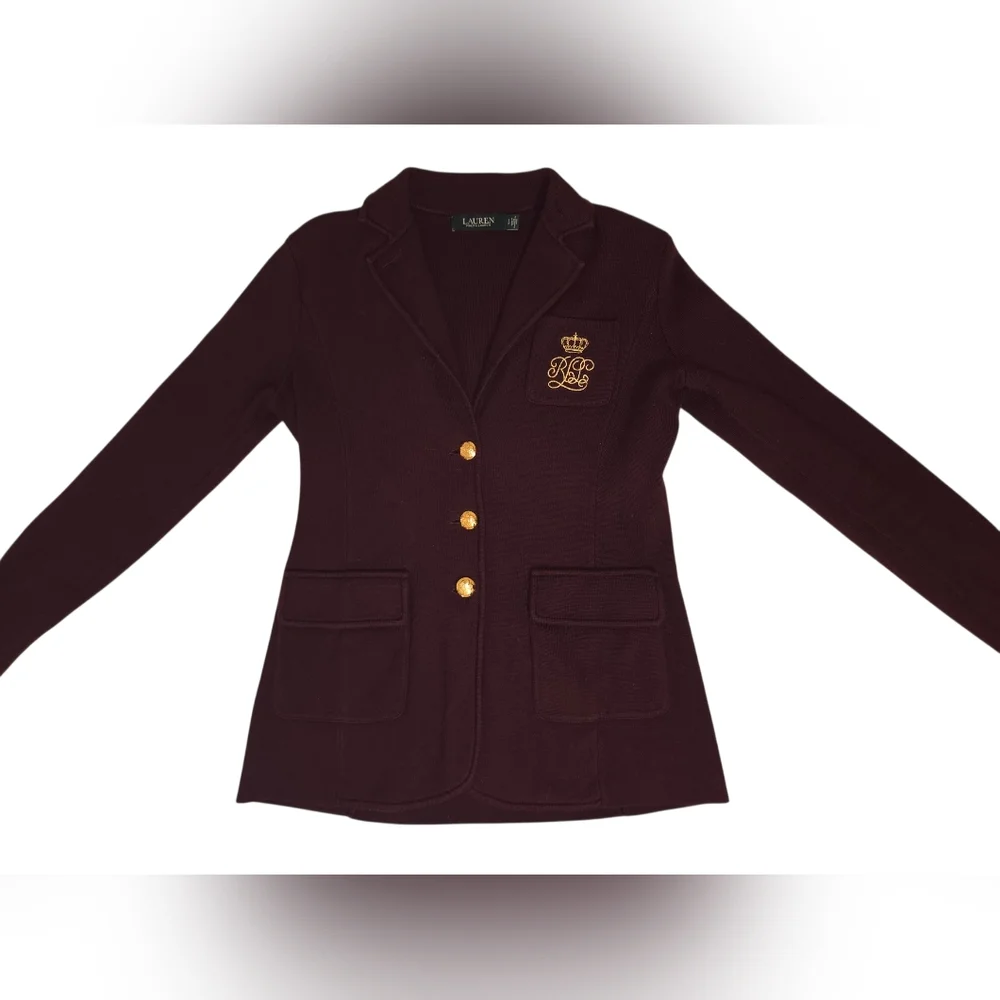 Ralph Lauren Women's Burgundy Blazer. Size S. - Picture 1 of 5